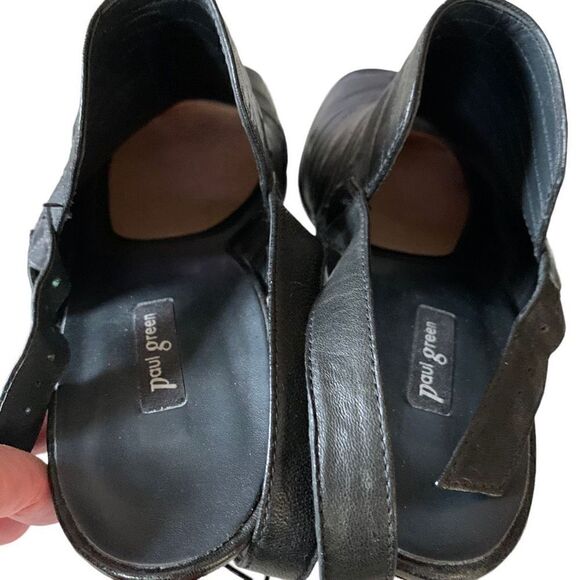 Paul Green Sandal Boot Shooties Waverly Blk Leather Slingbk Adj. Strap US9.5 UK7 - Picture 13 of 15